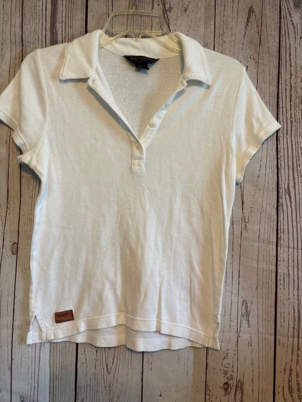 Abercrombie & Fitch White Preppy Women's  Polo Shirt Size Large - Picture 2 of 5